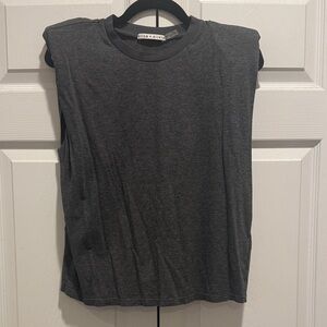 Alice + Olivia Charcoal Muscle Tee